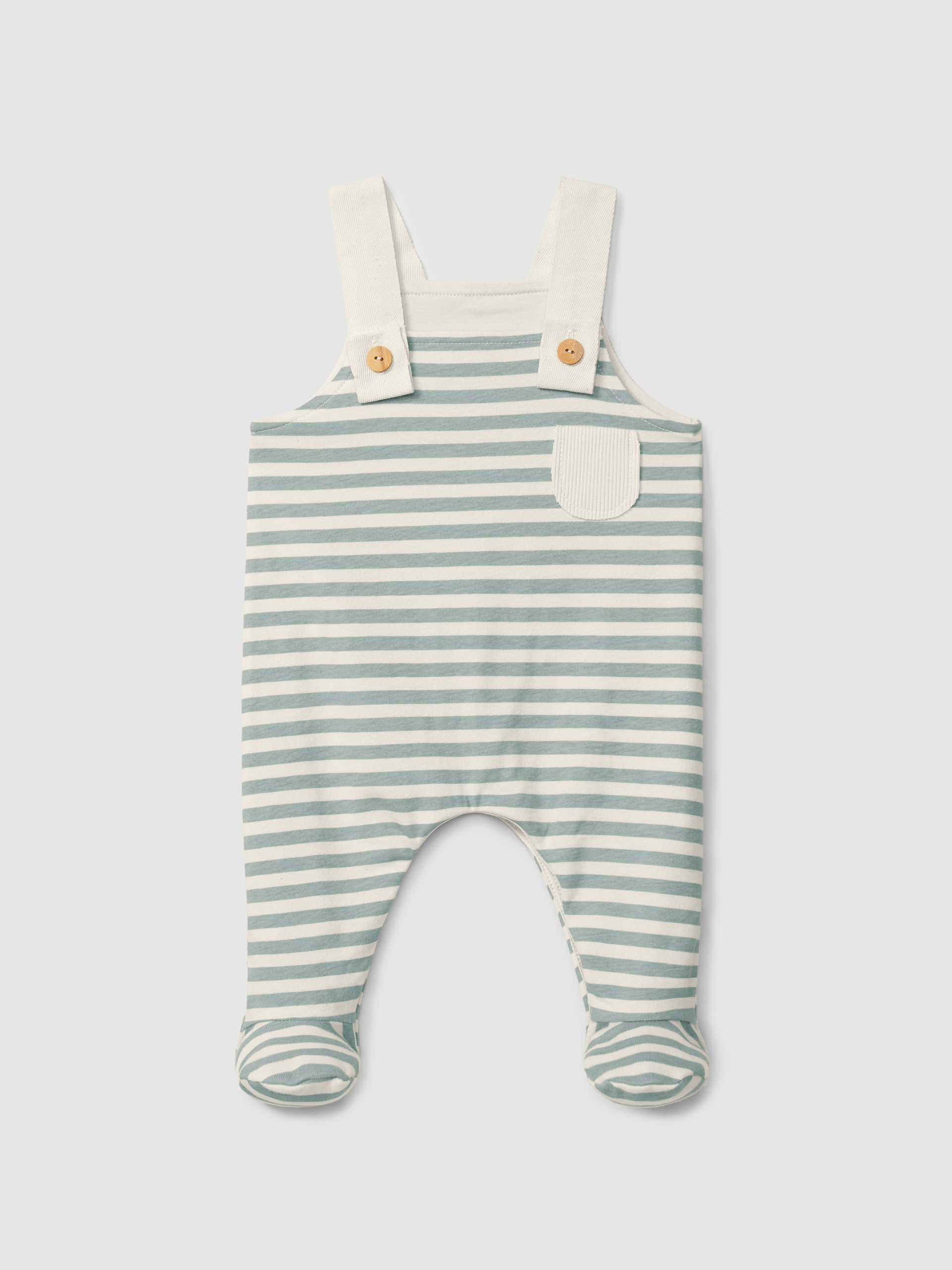 Striped dungarees with pocket