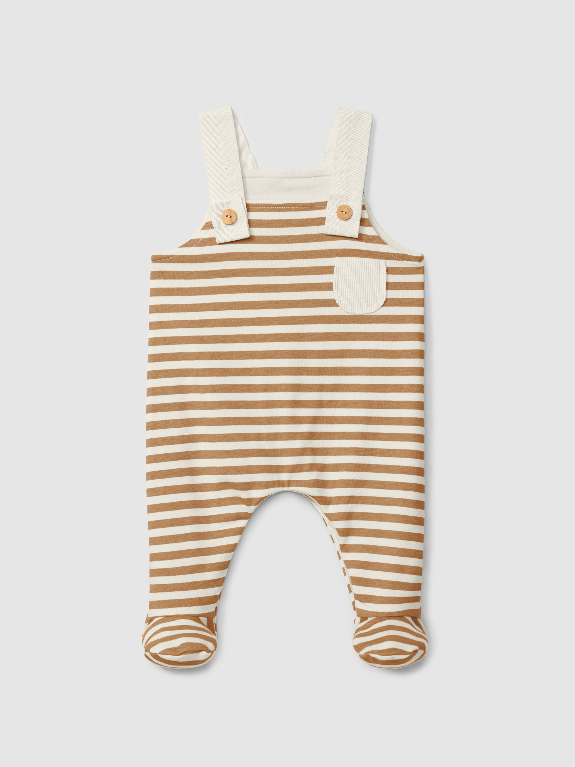 Striped dungarees with pocket