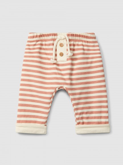Pull-up striped pants