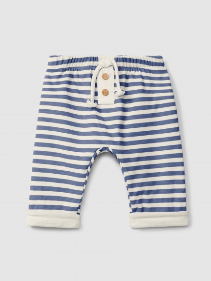 Pull-up striped pants Pull-up striped pants