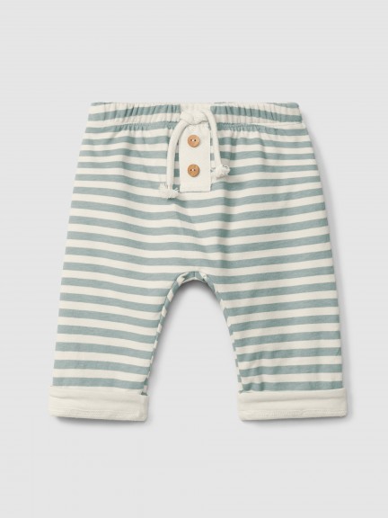 Pull-up striped pants