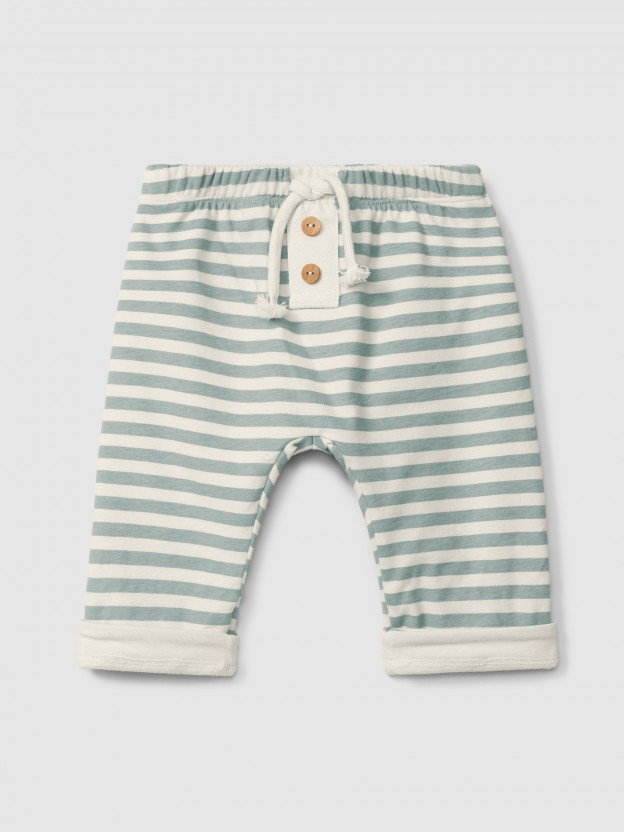 Pull-up striped pants Pull-up striped pants