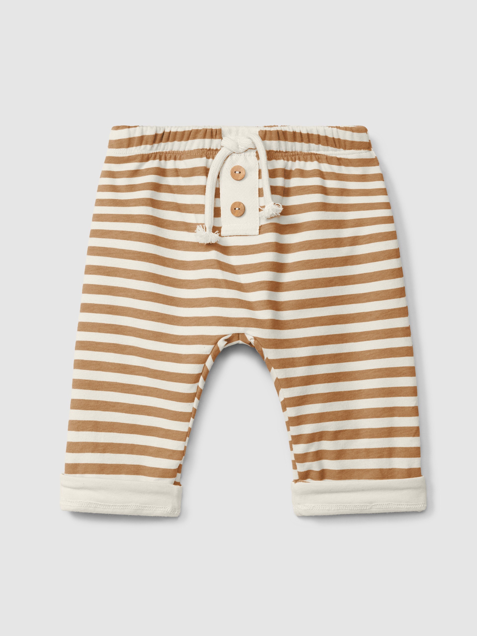 Pull-up striped pants