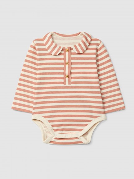 Striped bodysuit with peter-pan collar Striped bodysuit with peter-pan collar