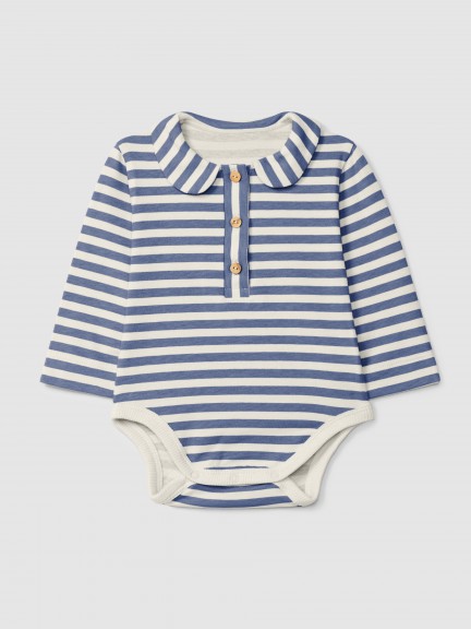 Body a rayas con cuello peter-pan Body a rayas con cuello peter-pan