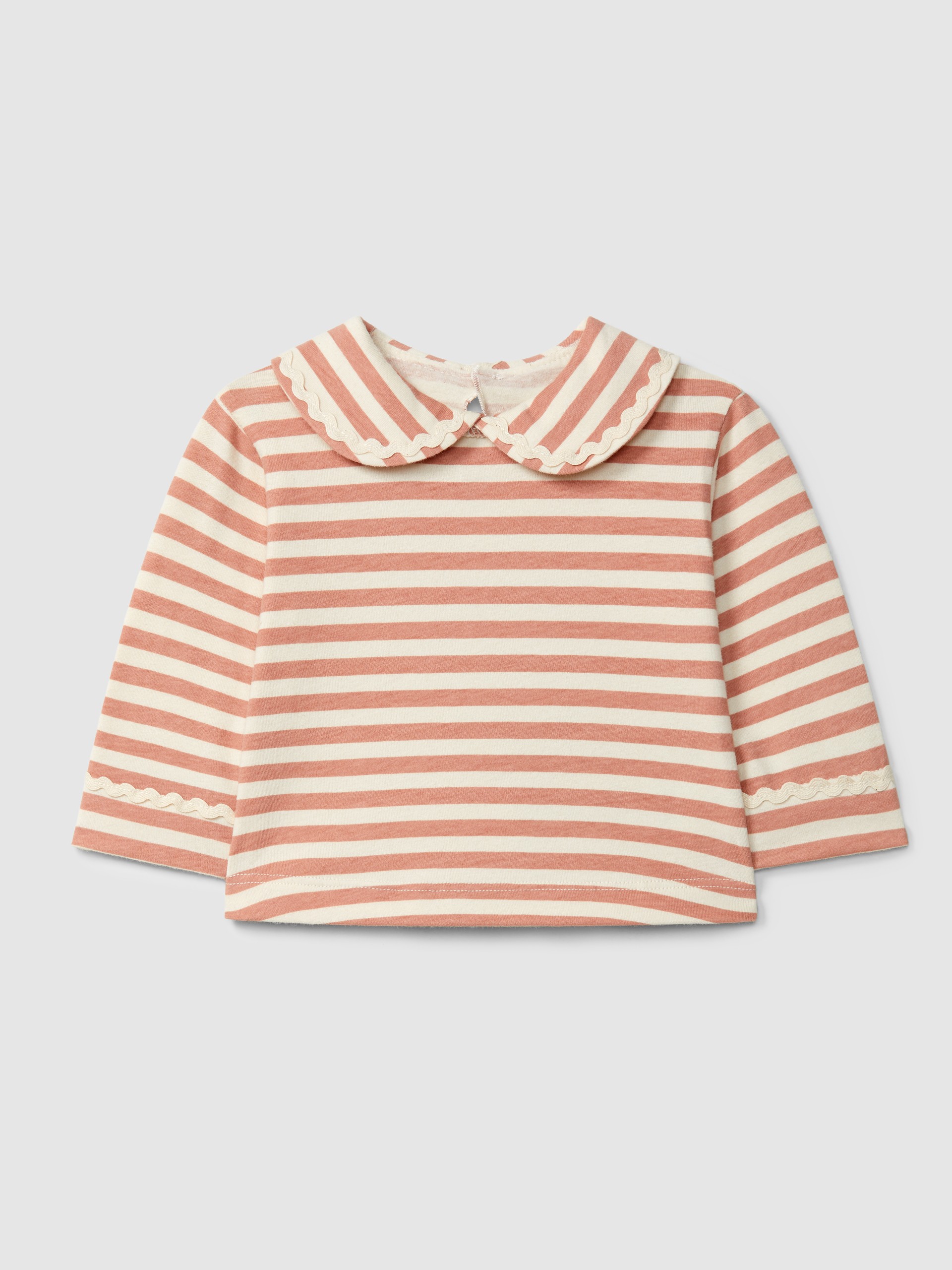 Striped longsleeve with rickrack detail