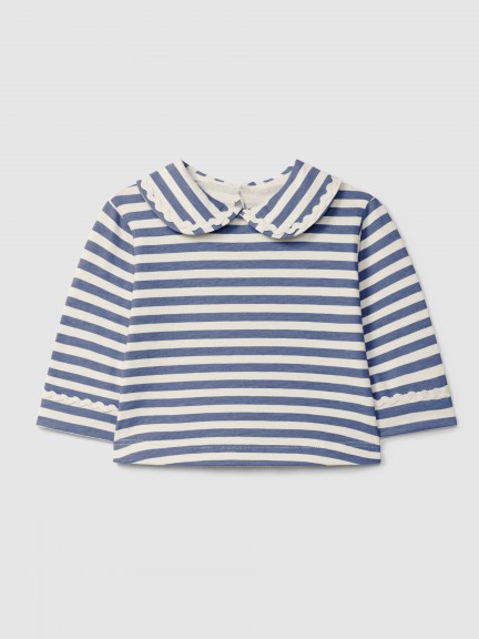 Striped longsleeve with rickrack detail