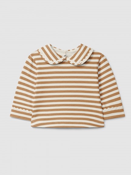 Striped longsleeve with rickrack detail