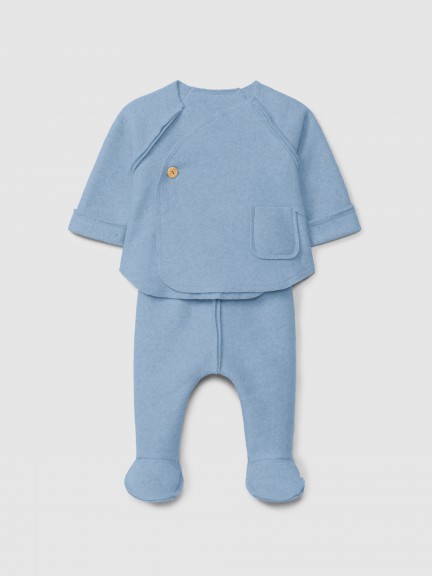 Two-piece set in organic cotton fleece Two-piece set in organic cotton fleece
