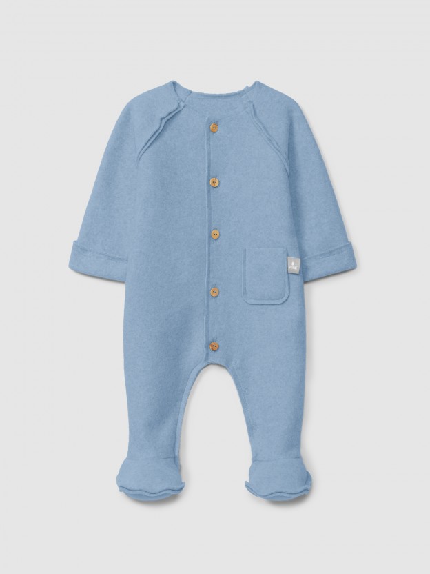 Organic cotton fleece romper Organic cotton fleece romper