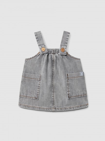 Pinafore in organic cotton denim Pinafore in organic cotton denim