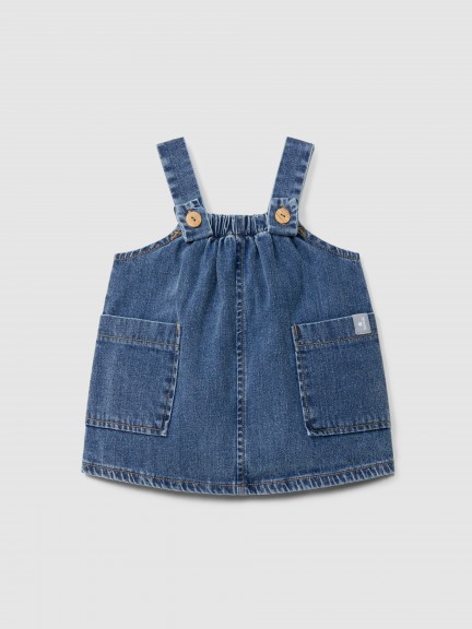 Pinafore in organic cotton denim