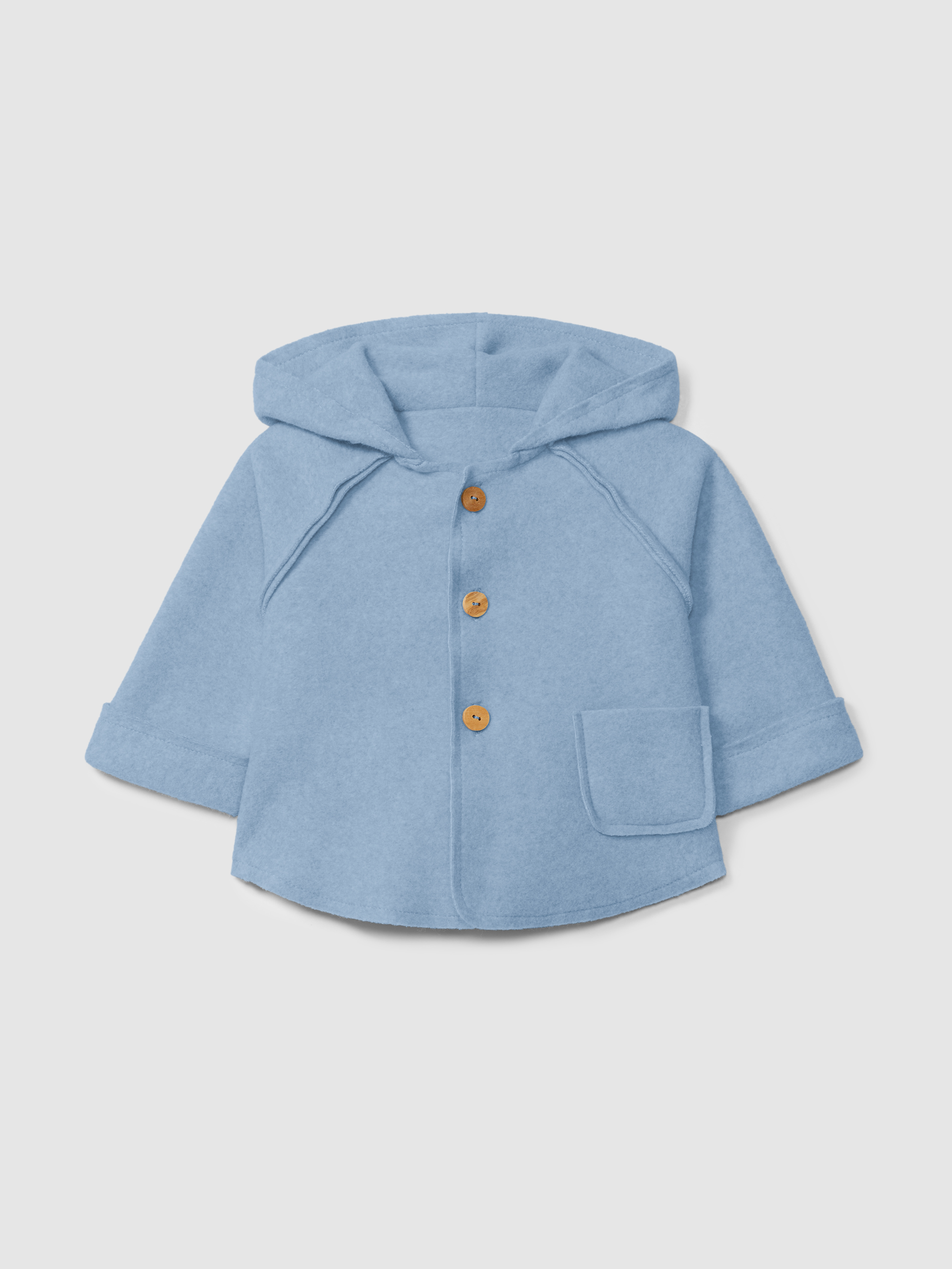 Hooded jacket in organic cotton fleece