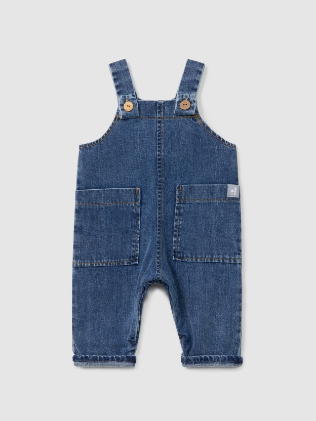Organic cotton denim dungarees