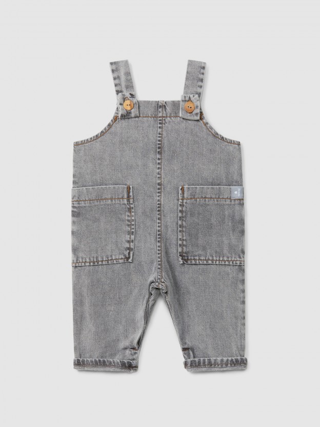 Organic cotton denim dungarees