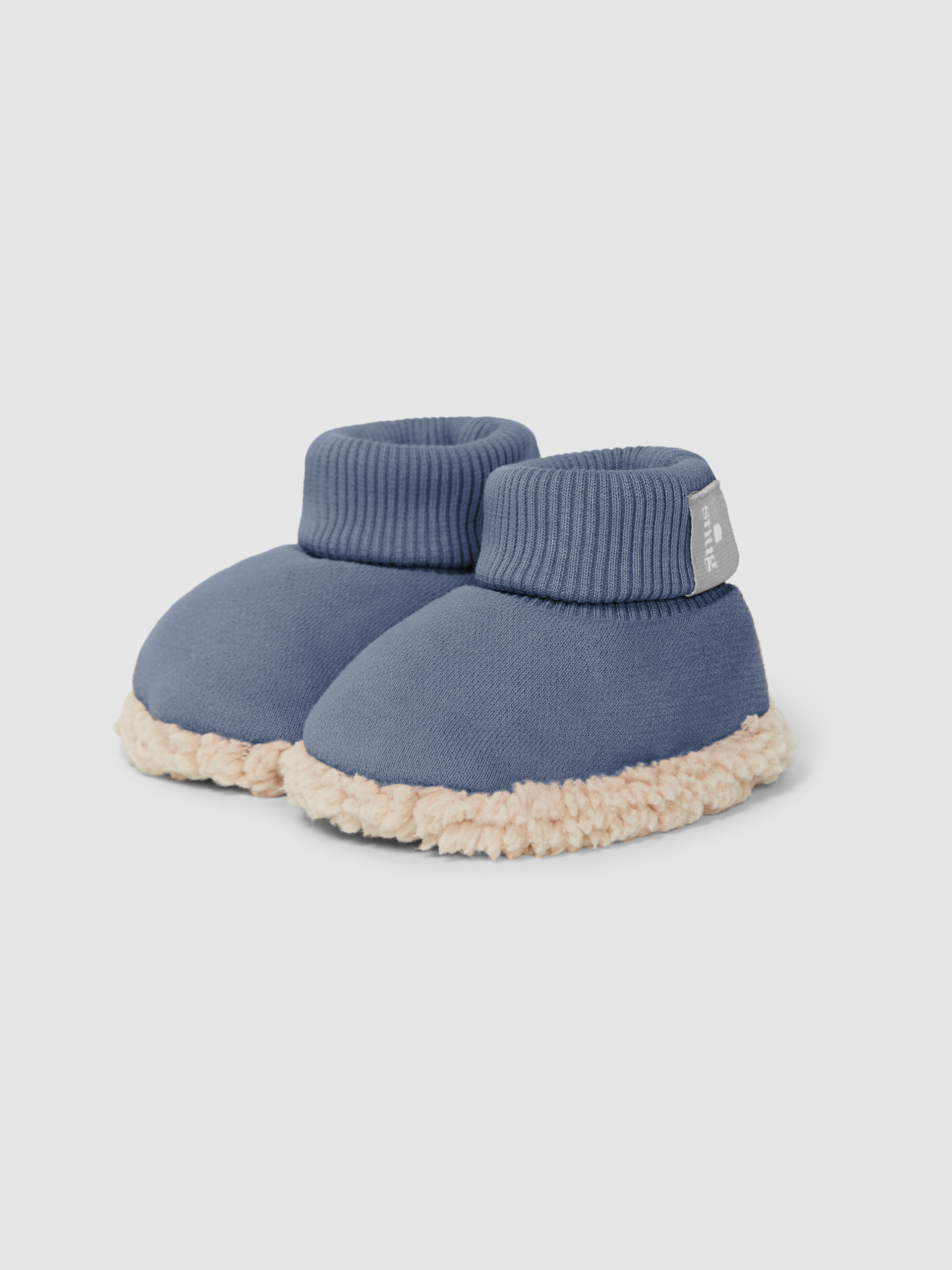 Plush booties with fur detail