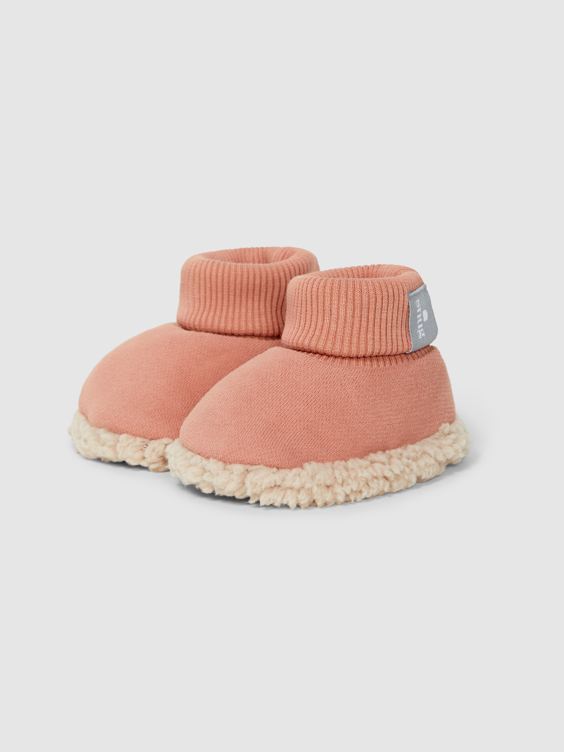 Plush booties with fur detail