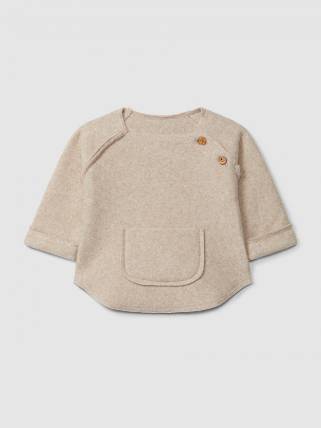 Sweater in organic cotton fleece Sweater in organic cotton fleece