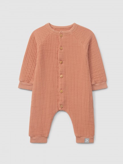 Double gauze romper with cotton padding