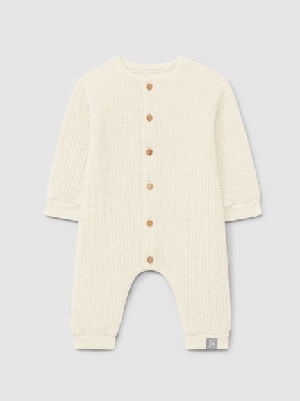 Double gauze romper with cotton padding Double gauze romper with cotton padding