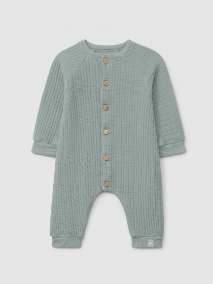 Double gauze romper with cotton padding