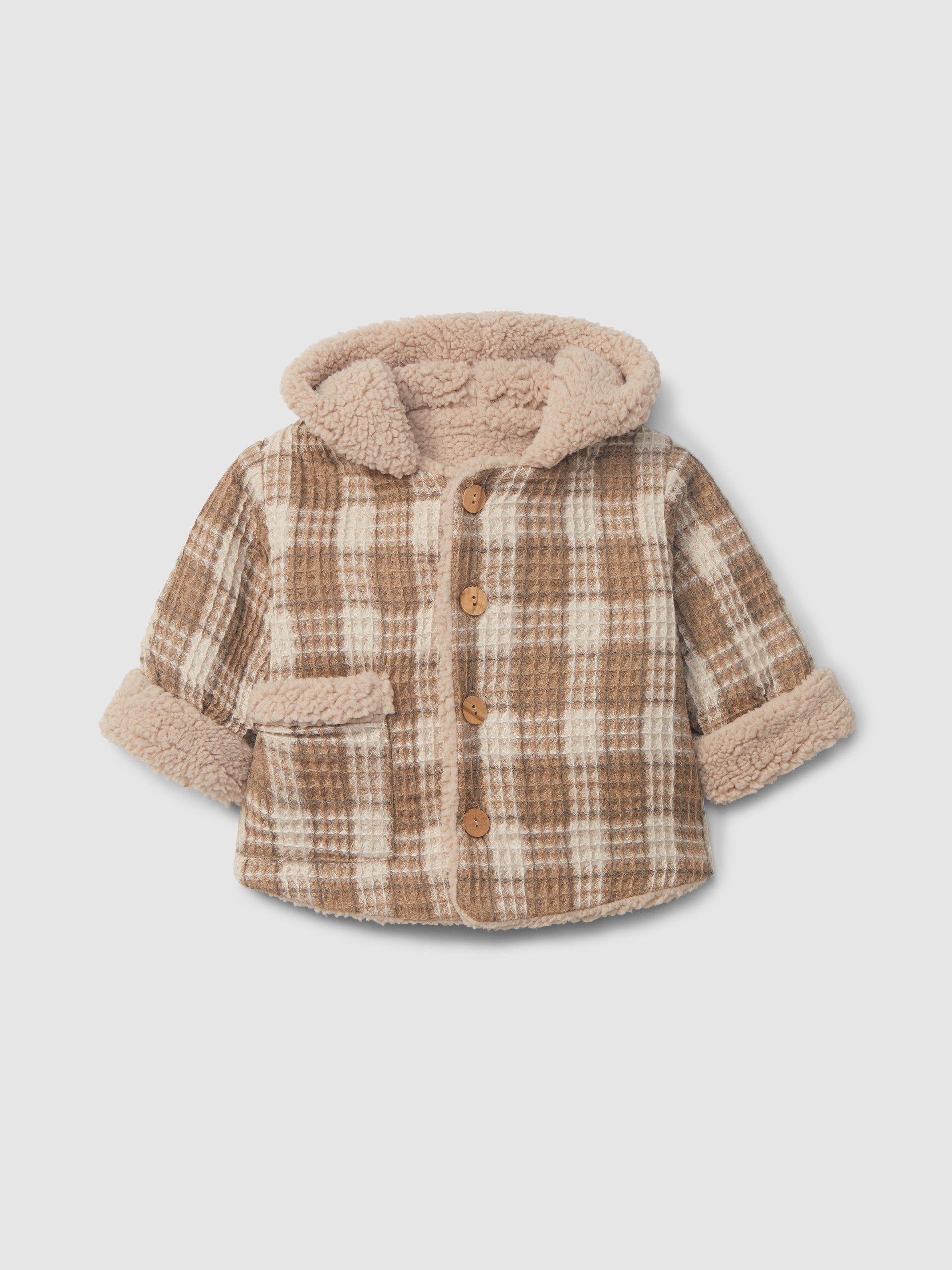 Jacket waffle weave with hood