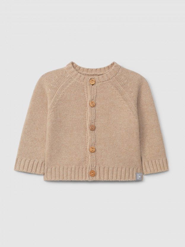 Knitted cardigan with a round neck Knitted cardigan with a round neck