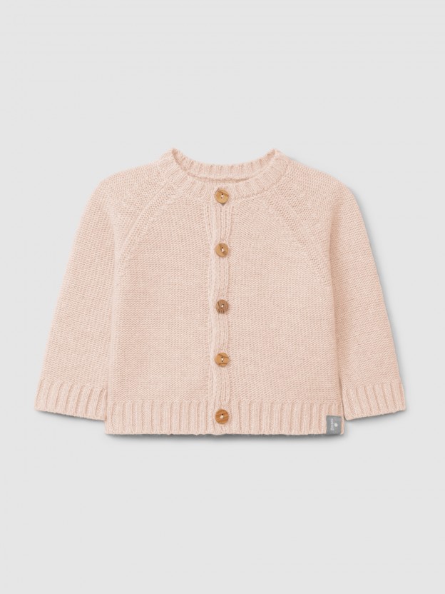 Knitted cardigan with a round neck Knitted cardigan with a round neck