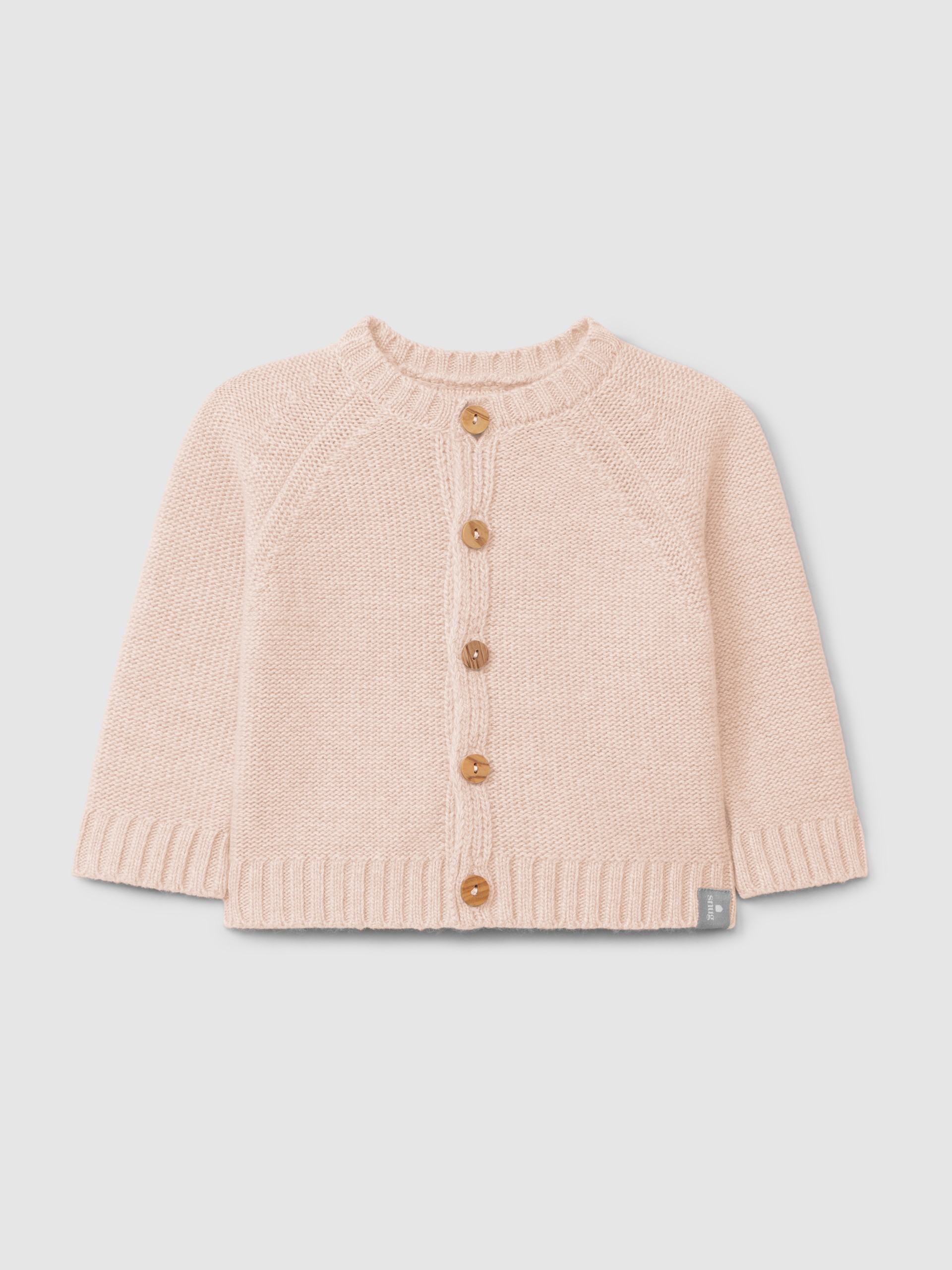 Knitted cardigan with a round neck