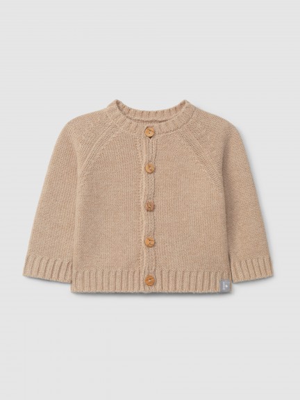 Knitted cardigan with a round neck Knitted cardigan with a round neck