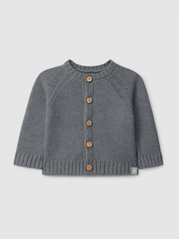 Knitted cardigan with a round neck Knitted cardigan with a round neck