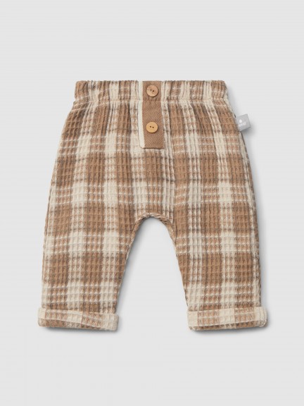 Pull-up pants in waffle weave