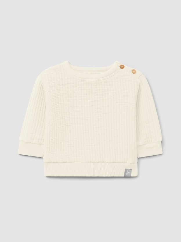 Double gauze sweatshirt with cotton padding