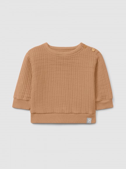 Double gauze sweatshirt with cotton padding