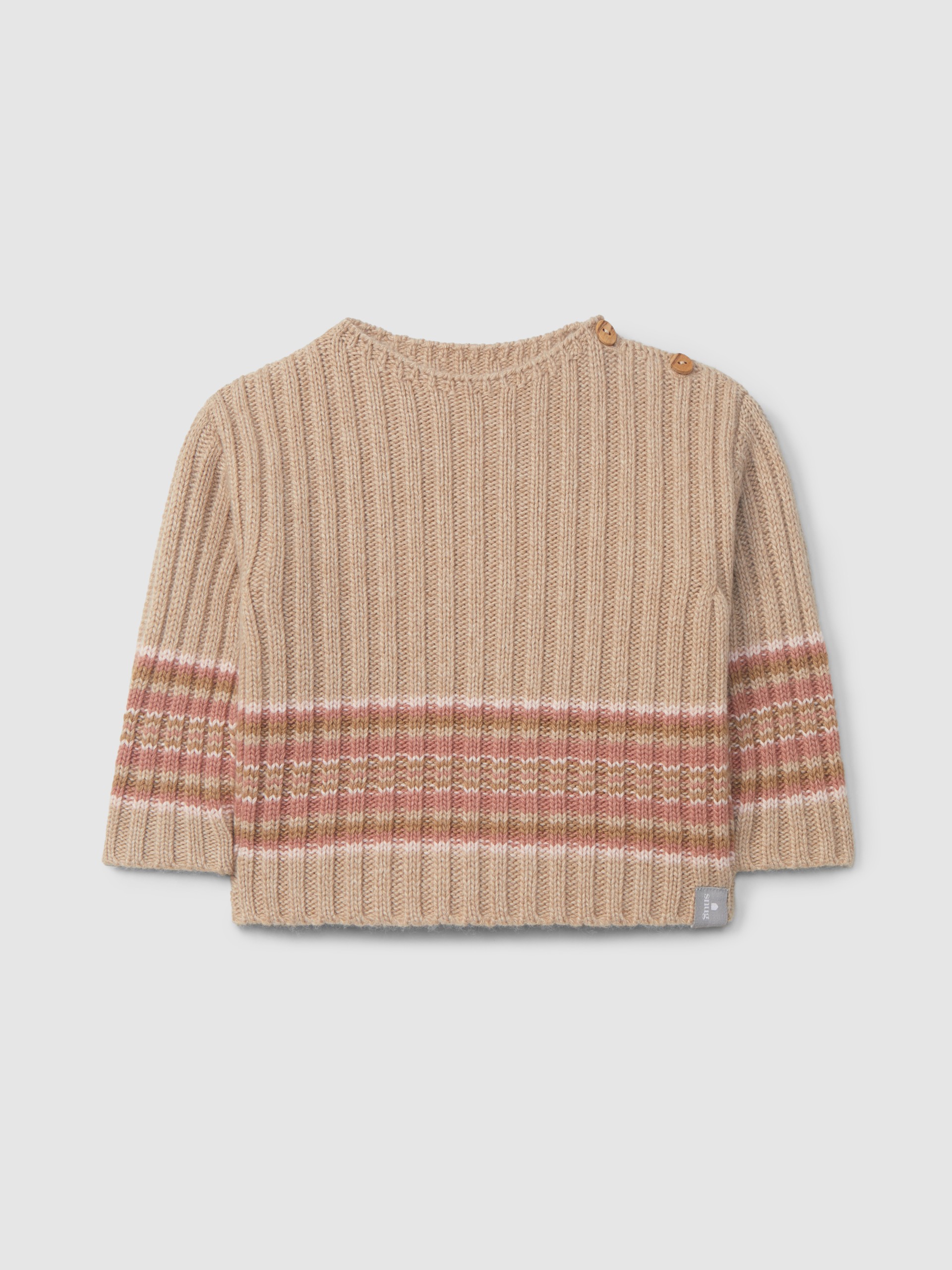 Knitted jumper with striped hem