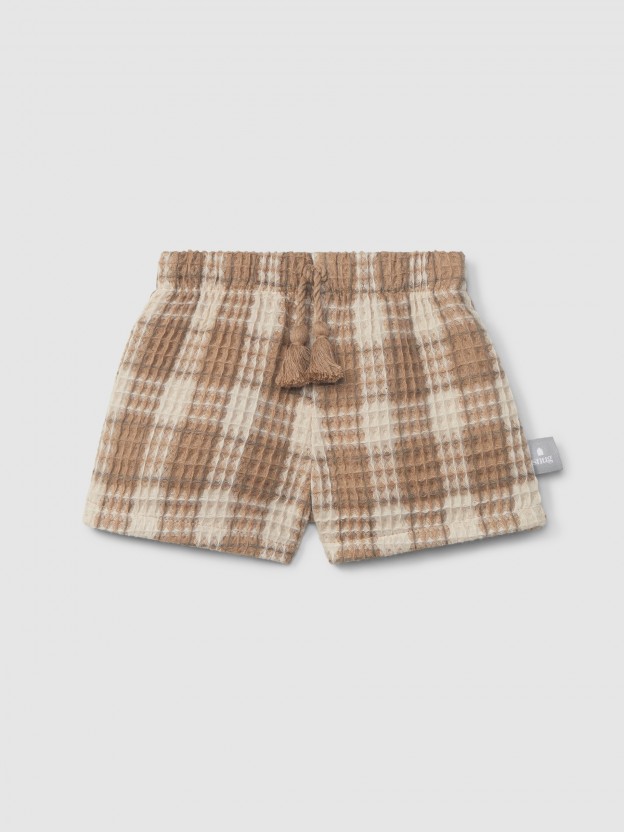Pull-up shorts in waffle weave Pull-up shorts in waffle weave