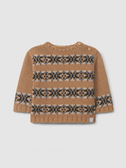 Knitted jumper with jacquard