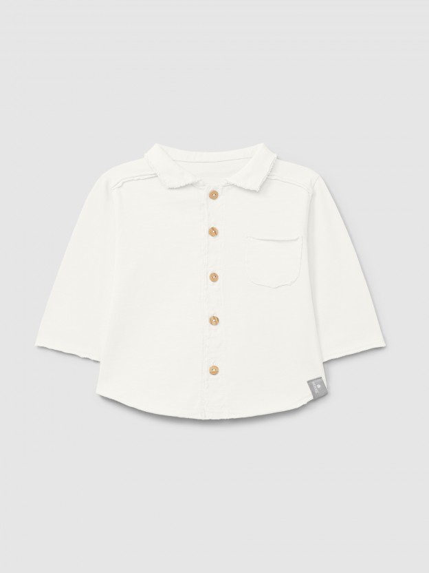 Organic cotton polo shirt pointy collar