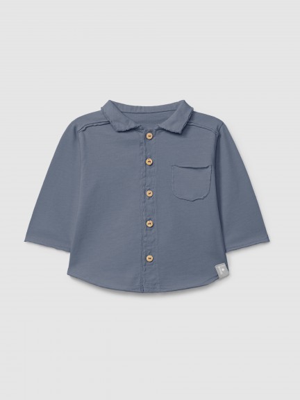 Organic cotton polo shirt pointy collar