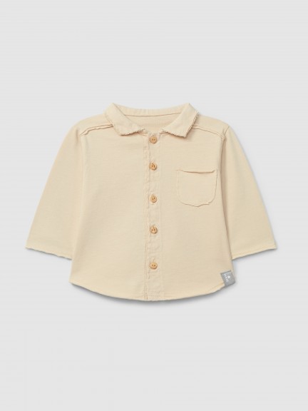 Organic cotton polo shirt pointy collar