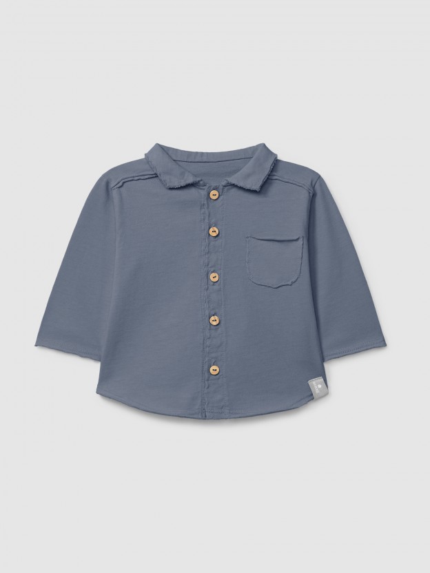 Organic cotton polo shirt pointy collar Organic cotton polo shirt pointy collar