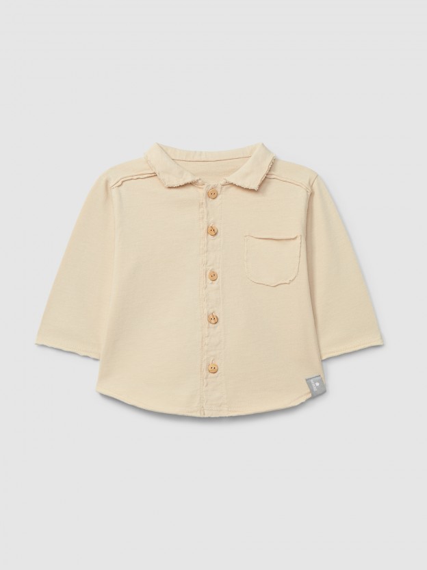 Organic cotton polo shirt pointy collar Organic cotton polo shirt pointy collar