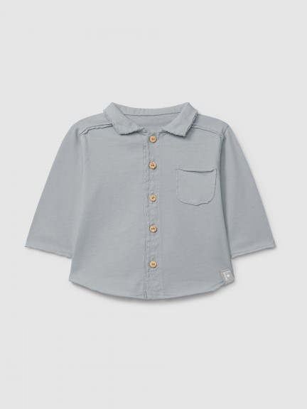 Organic cotton polo shirt pointy collar