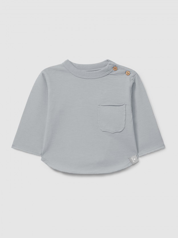 Organic cotton longsleeve with pocket