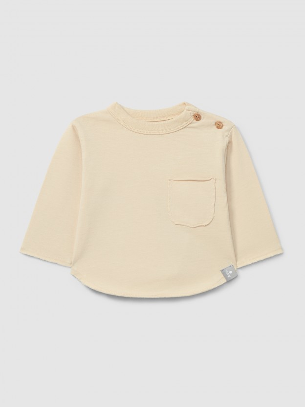 Organic cotton longsleeve with pocket Organic cotton longsleeve with pocket