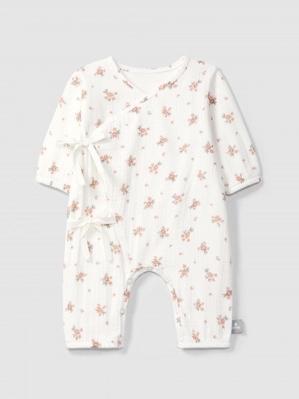 Printed gauze romper