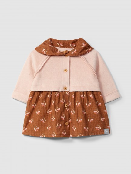 Fleece dress with flowers