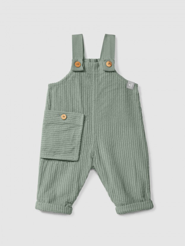 Ribbed velvet dungarees with pocket Ribbed velvet dungarees with pocket