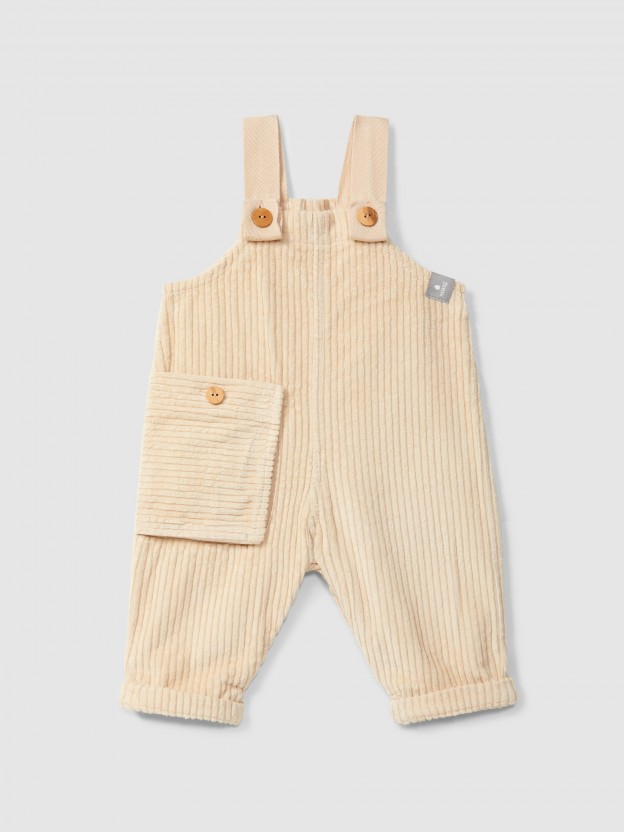 Ribbed velvet dungarees with pocket Ribbed velvet dungarees with pocket