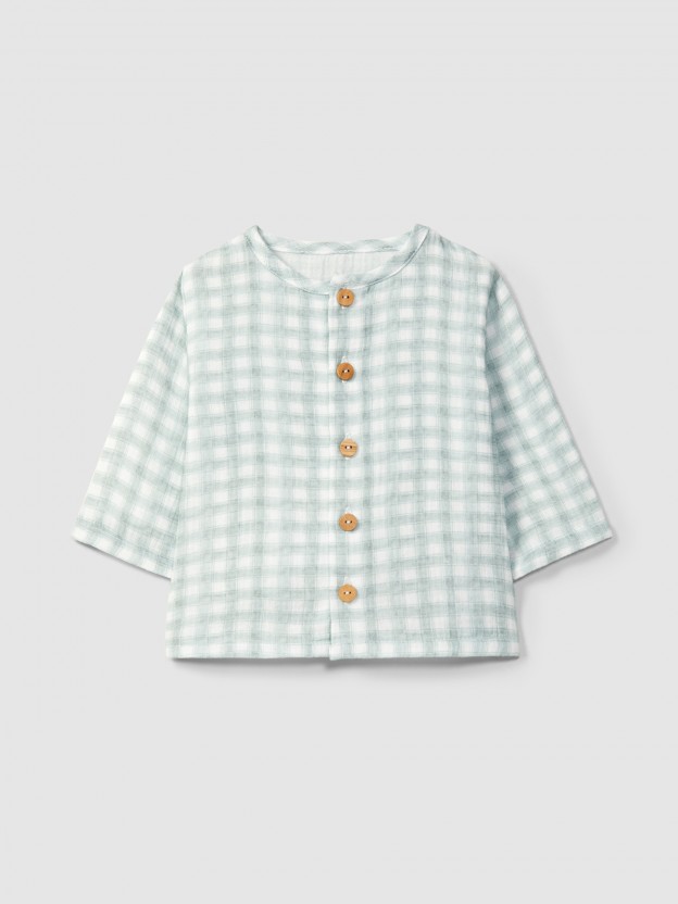 Printed gauze shirt